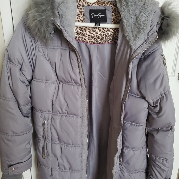 New Jessica Simpson Ladies Medium Silver Grey Winter Coat - Picture 4 of 6